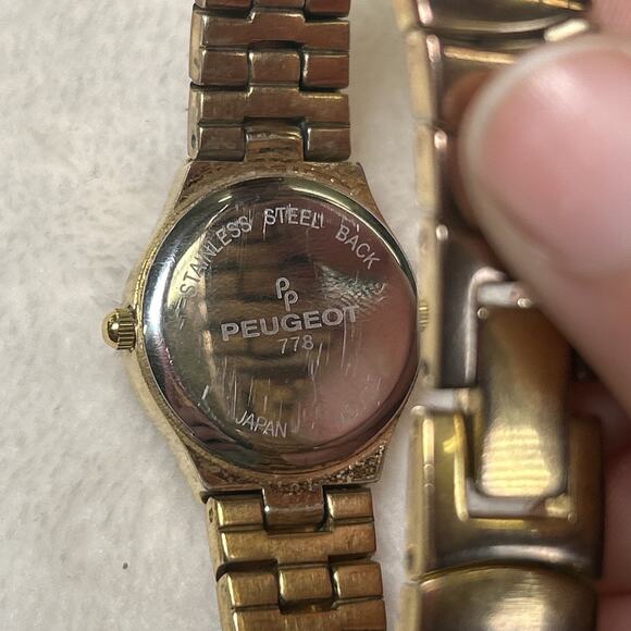 Vintage Peugeot Gold Diamond And Mother Of Pearl Classic Round Women\'s Watch FS main image 8